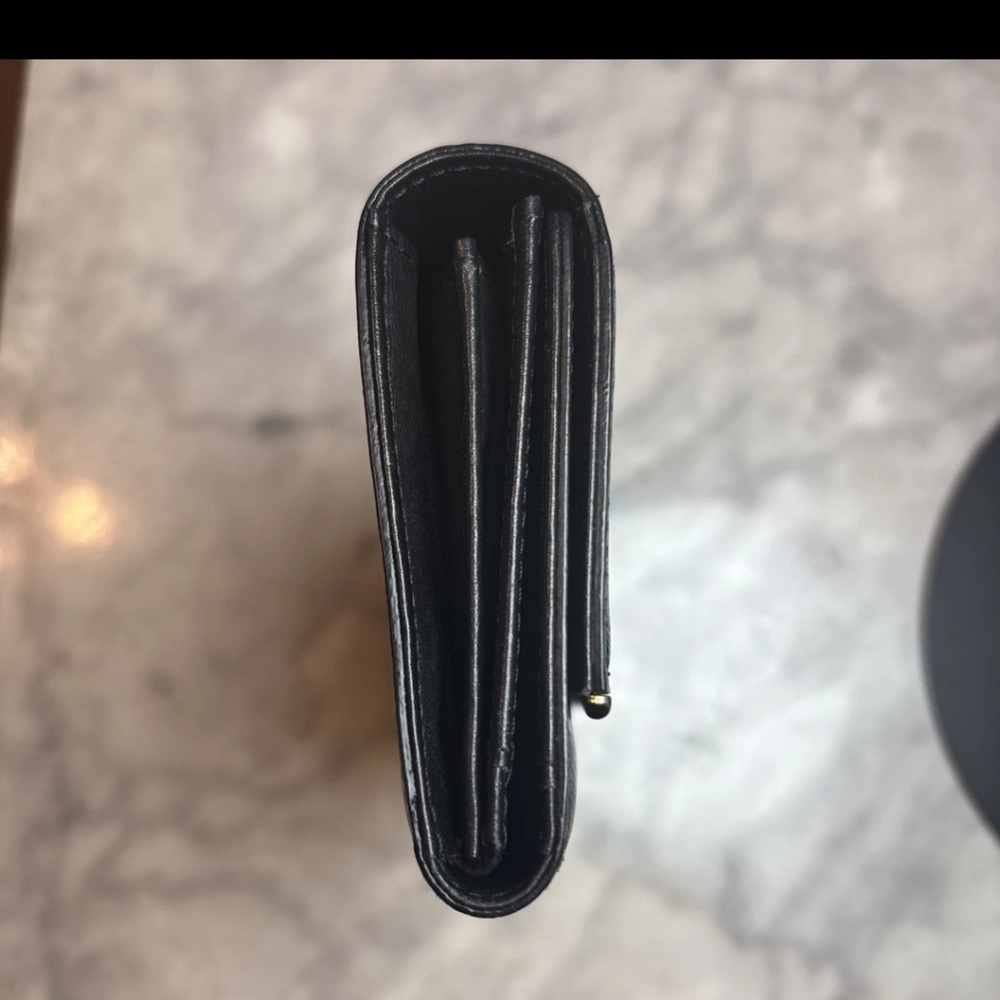 MCM Black Textured Wallet with Gold Accent - Picture 3 of 6